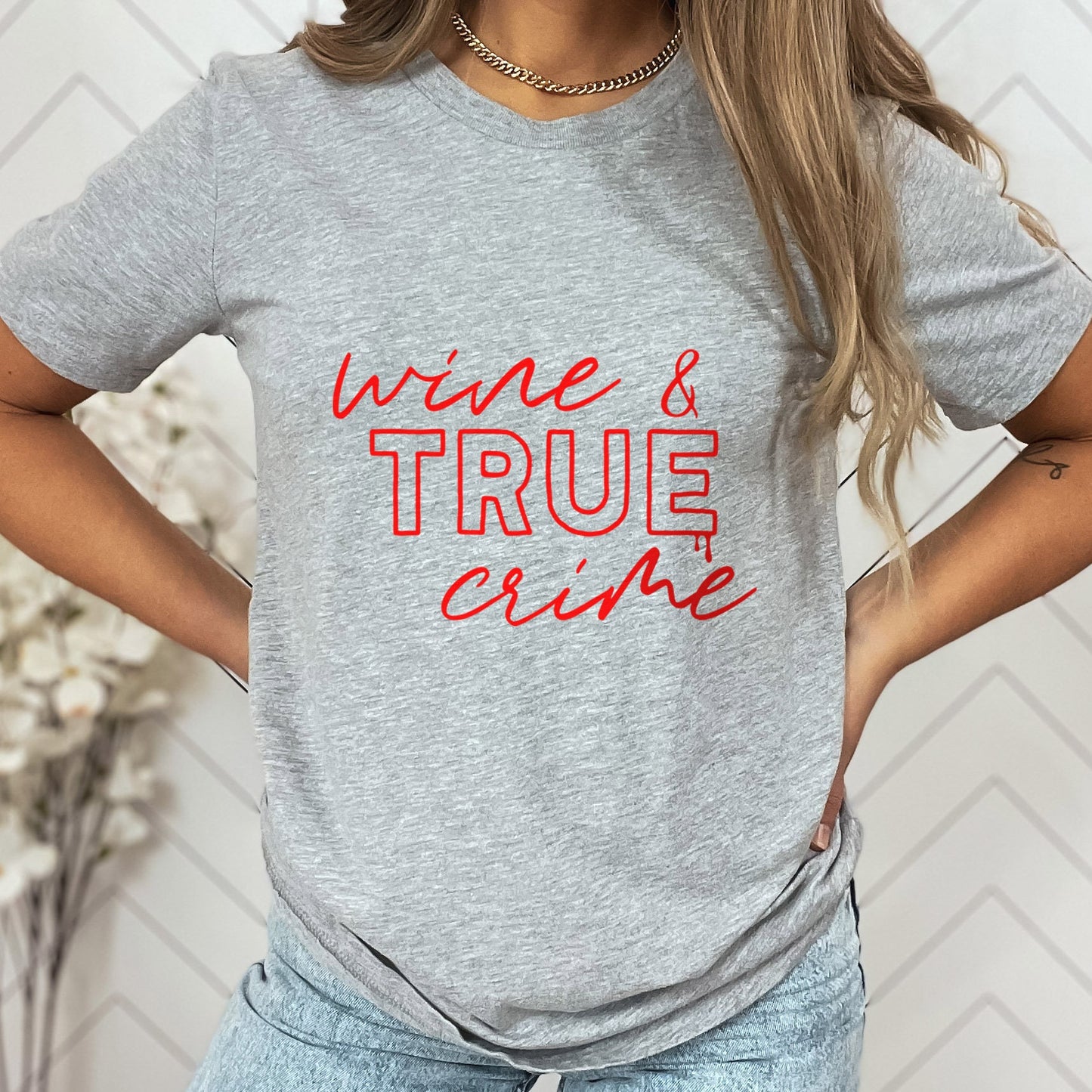 T-shirt Vin et True Crime, T-shirt True Crime, T-shirts drôles, T-shirt Meurtrier, T-shirt Films Policiers, T-shirt Cadeau Série Film