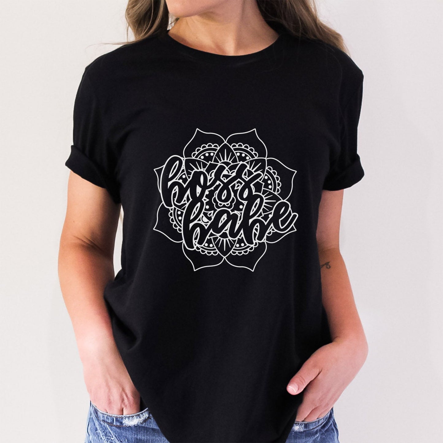 Mandala T-shirt, Boss Babe T-shirt, Boss Mom Shirt, Gift Mama Shirt, Gift Shirt for Mom, Mom Life T-shirt