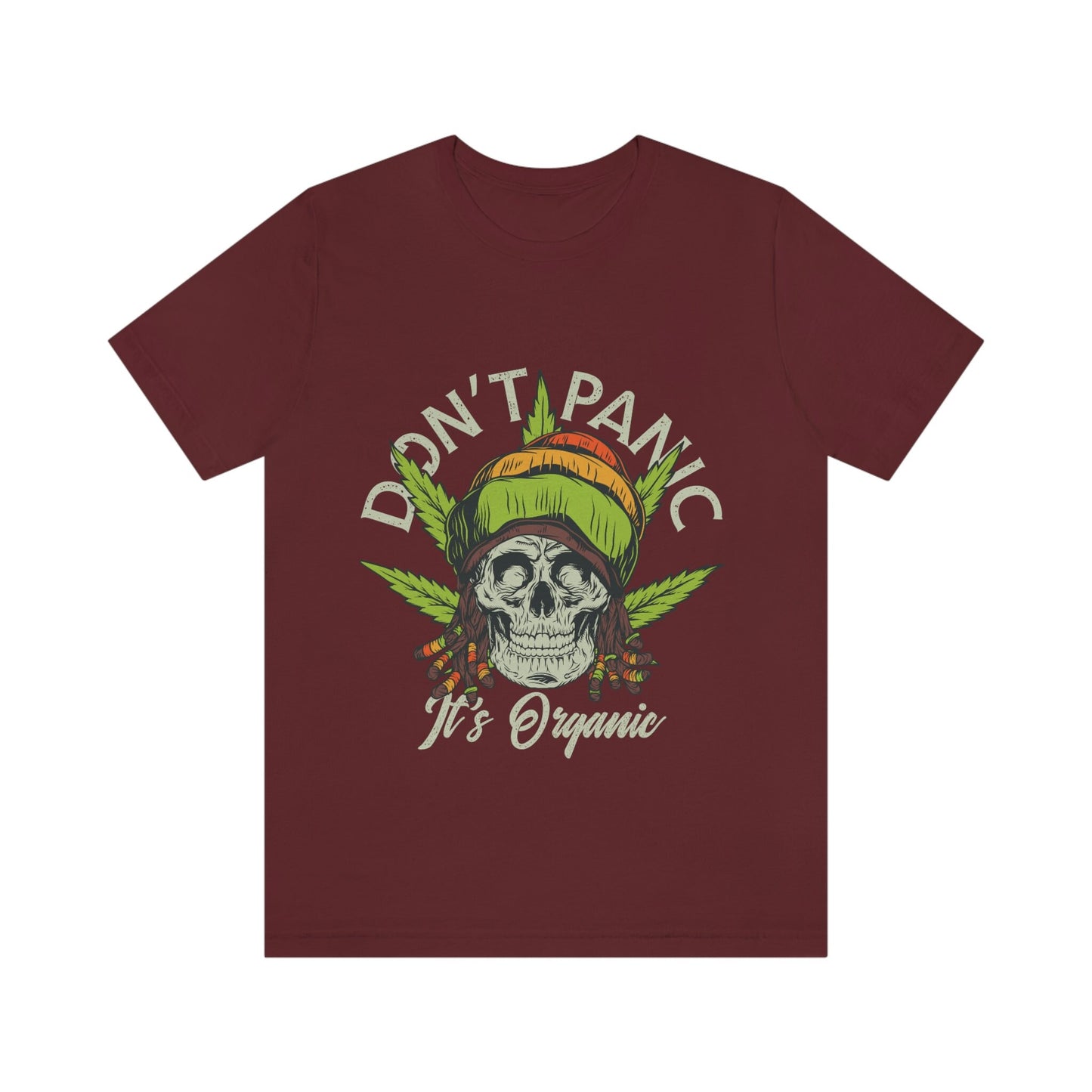 T-shirt tête de mort fumante, t-shirt drôle de cannabis, t-shirt Don't Panic It's Organic, t-shirt humoristique, t-shirt Rasta Man, cadeau pour lui, cadeau pour elle