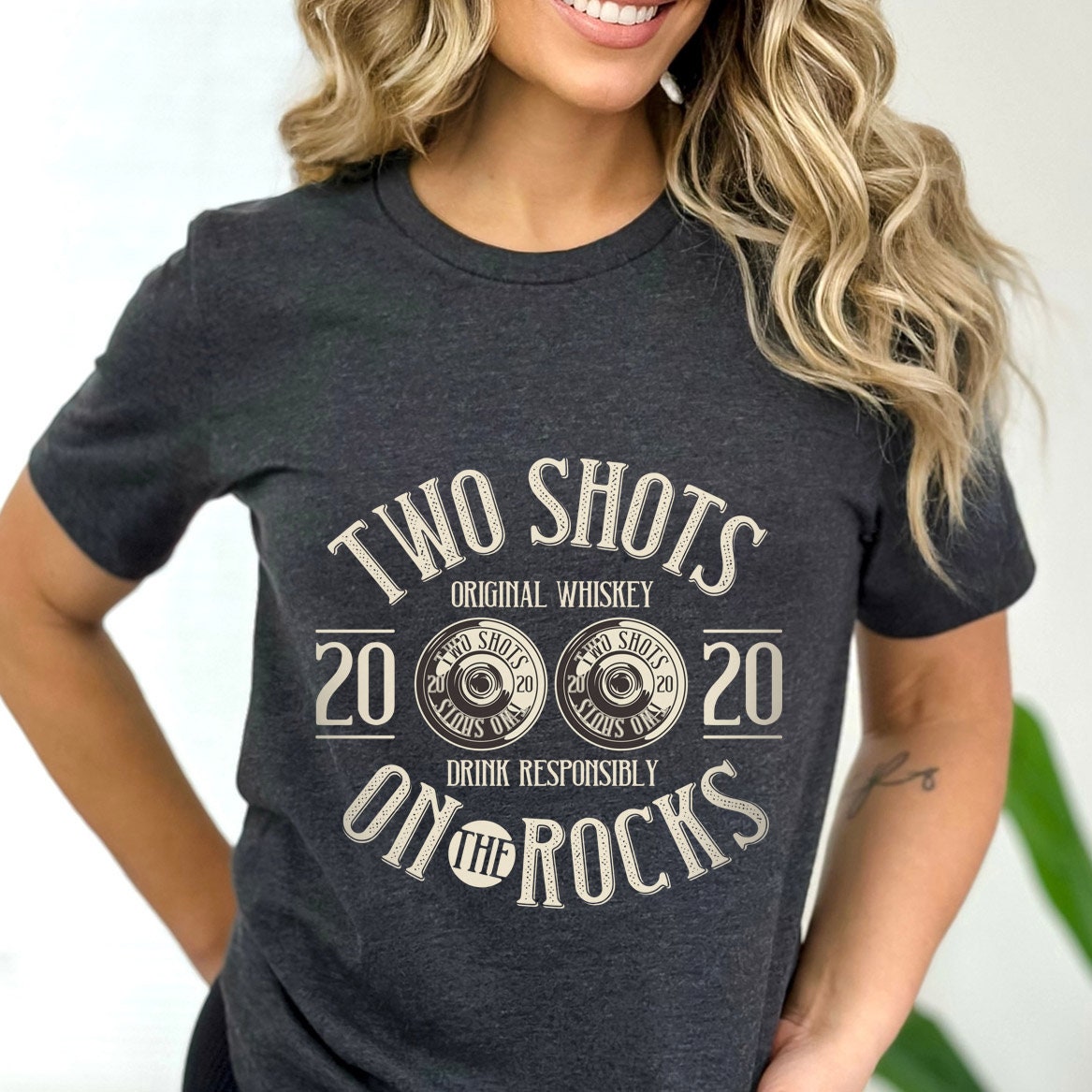 Whiskey Shirt, Shot of Whiskey Shirt, Whiskey Tee, Two Shots on the Rocks Shirt, Funny Whiskey Shirt, Funny Drinking Shirt