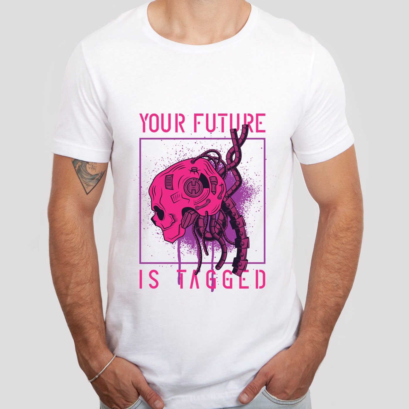 T-shirt punk, t-shirt cyber, t-shirt futuriste, t-shirt high-tech, t-shirt spatial, t-shirt cyber néon, t-shirts gamer, streetwear futuriste