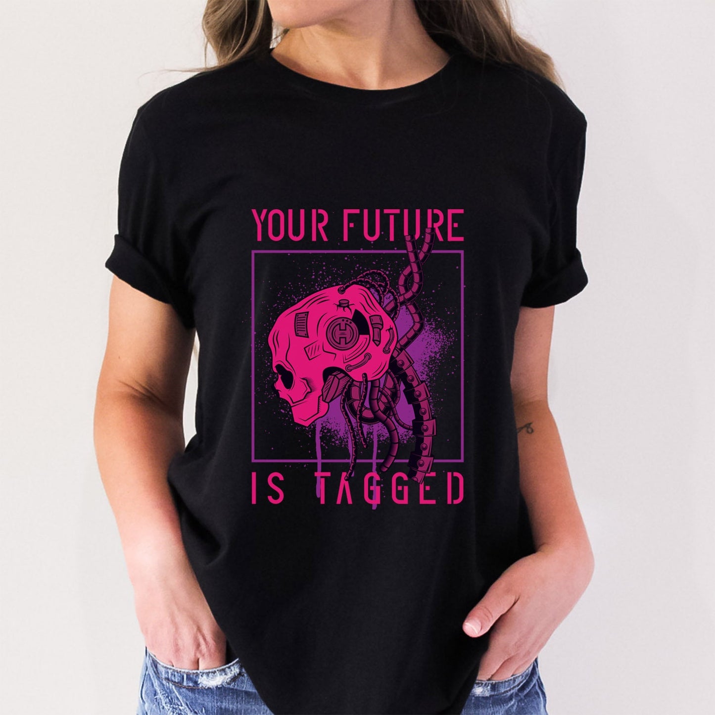 Punk T-shirt, Cyber Shirt, Futuristic Shirt, High Tech T-shirt, Space T-shirt, Neon Cyber T-shirt, Gamer Shirts, Futuristic Streetwear