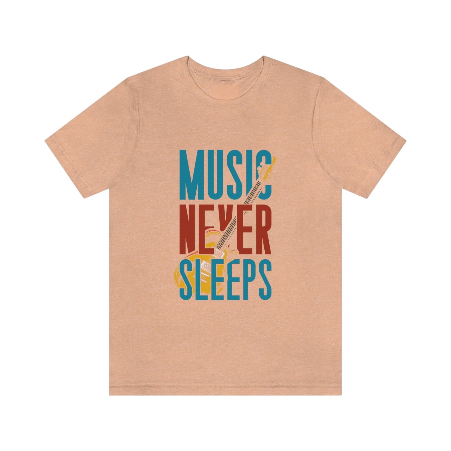 Music Never Sleeps Shirt, Rock and Roll Music T-Shirt, Guitar Shirt, Music Band Shirt, Rock Band Shirt, Gift Shirt for Music Lovers