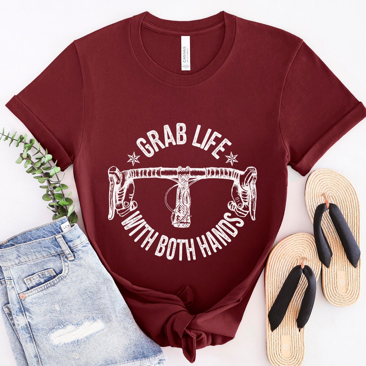 Bikers Shirt, Grab Life with Both Hands T-shirt, Inspirational T-Shirt, Lifestyle Quote Shirt, Traveler Shirt, Nature Lovers T-shirt