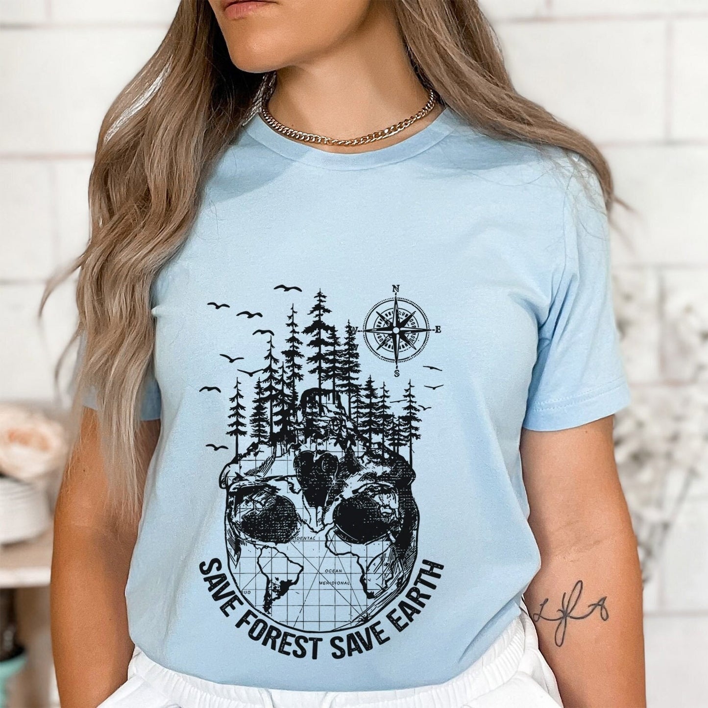 Save Forest Save Earth T-shirt, Skull T-shirt, Nature Lovers Shirt, Camping Shirt, Outdoors T-shirt, Animal Lovers Shirt, Travelers Shirt