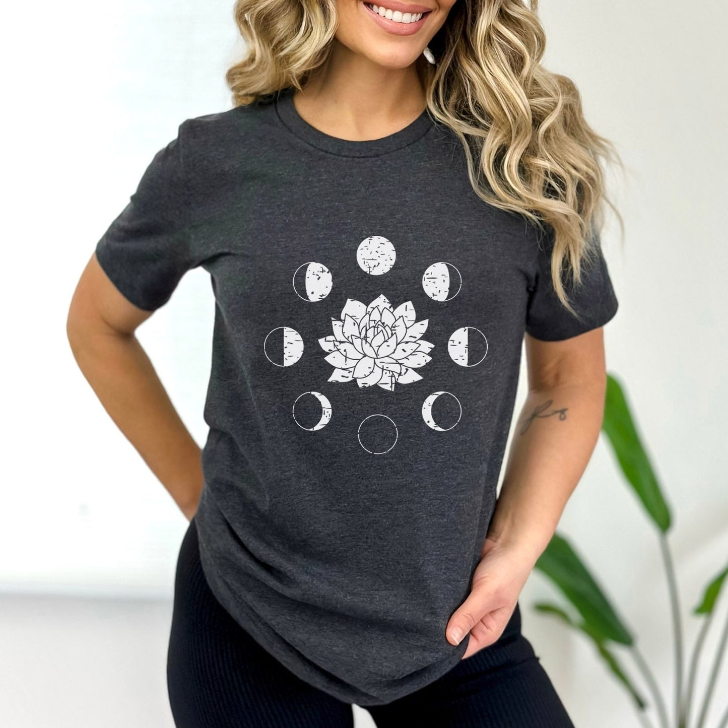 Lotus Moon Phase T-shirt, Boho T-shirt, Grunge Shirt, Inspirational T-shirt, Bohemian T-shirt, Moon and Stars T-Shirt, Gift for Her