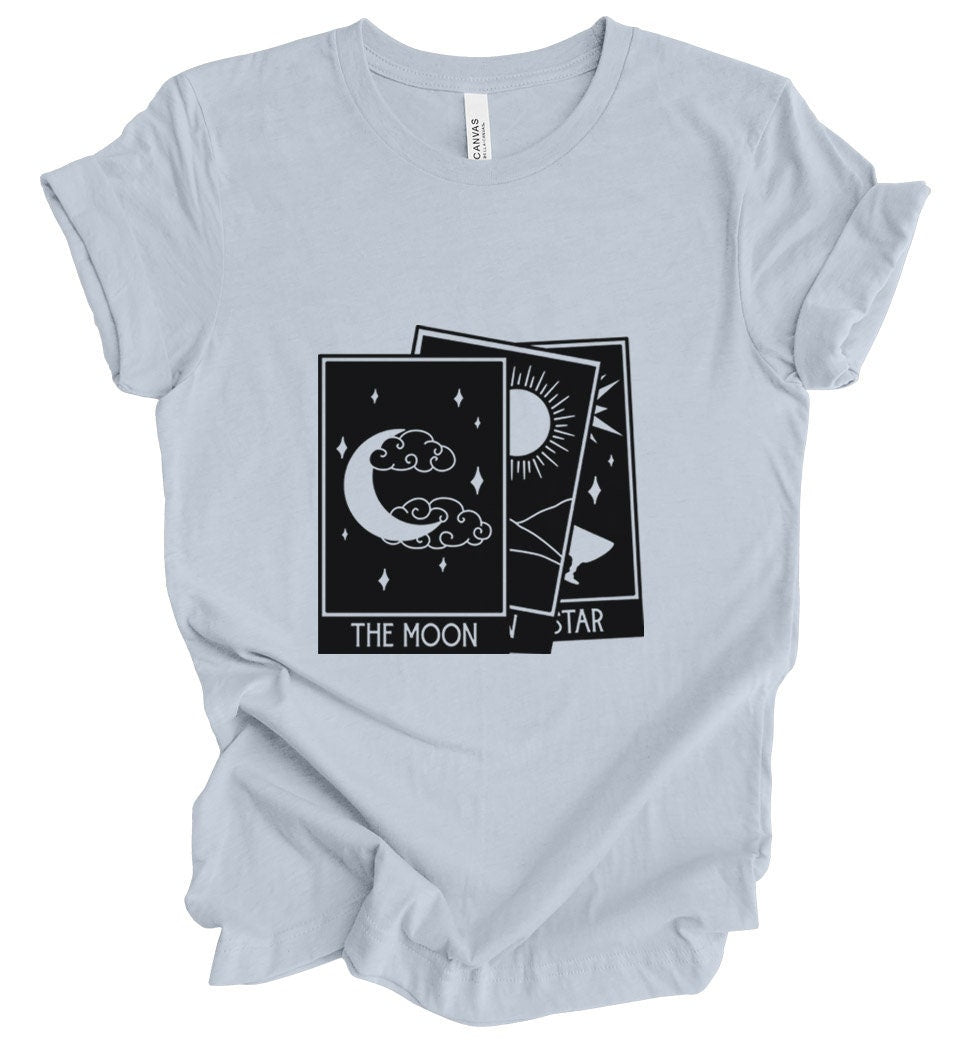 Tarot Stack T-shirt, Astrology Shirt, Mystical Shirt, Boho T-shirt, Moon Stars Sun T-Shirt, Mystic Shirt Gift for Her