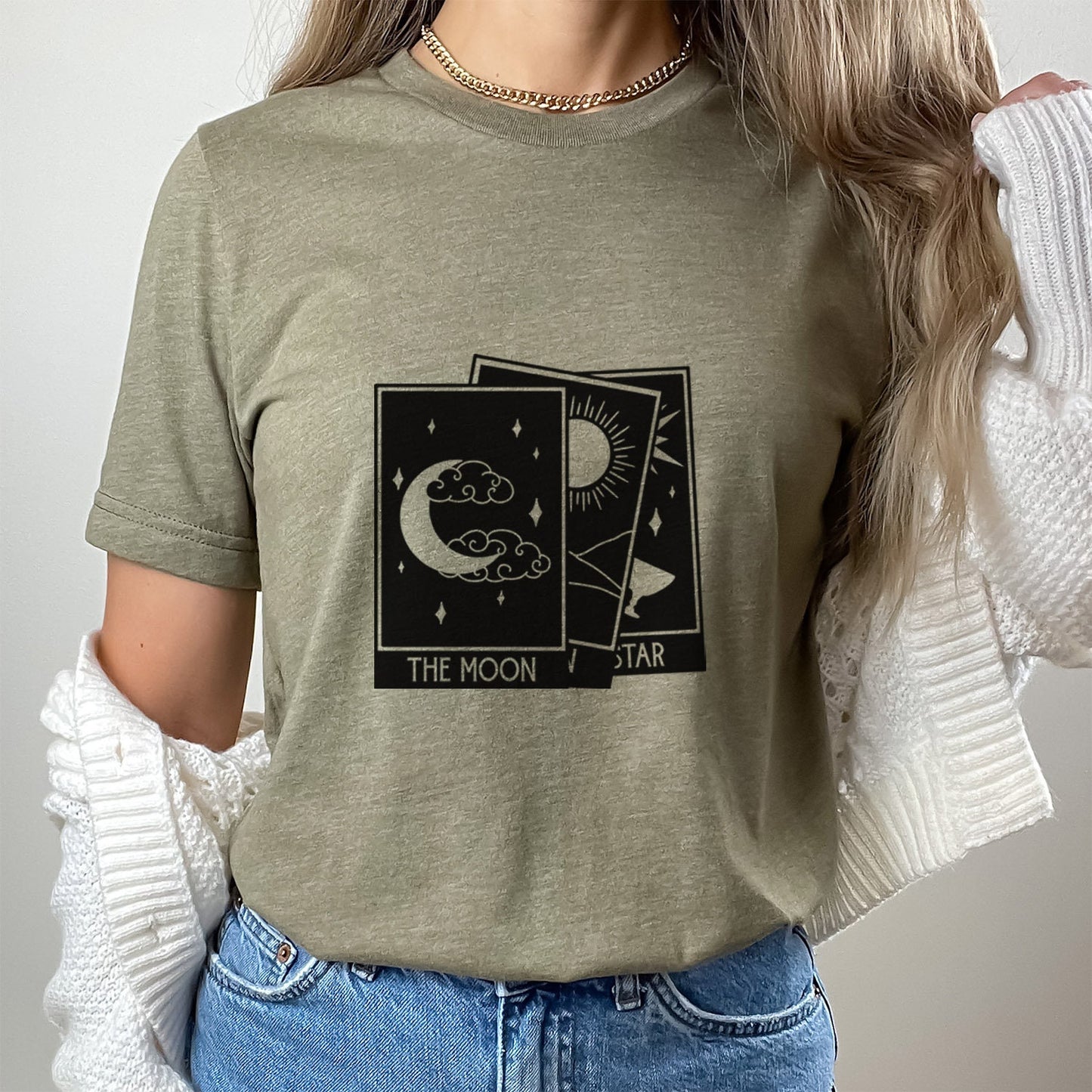 Tarot Stack T-shirt, Astrology Shirt, Mystical Shirt, Boho T-shirt, Moon Stars Sun T-Shirt, Mystic Shirt Gift for Her