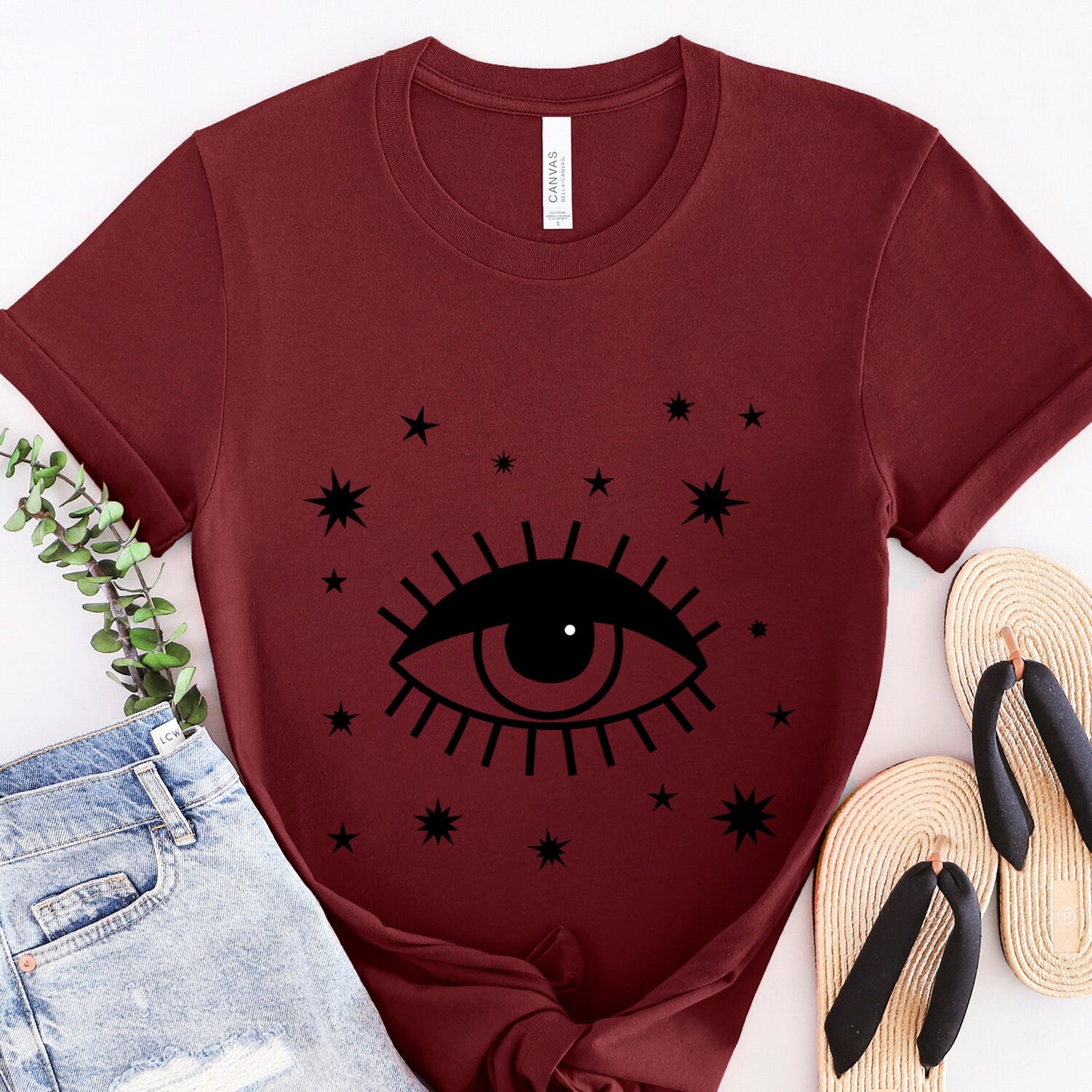 Mystical Shirt, Third Eye T-shirt, Boho T-shirt, Stars T-Shirt, Bohemian T-shirt, Astrologic Shirt, Gift for Her