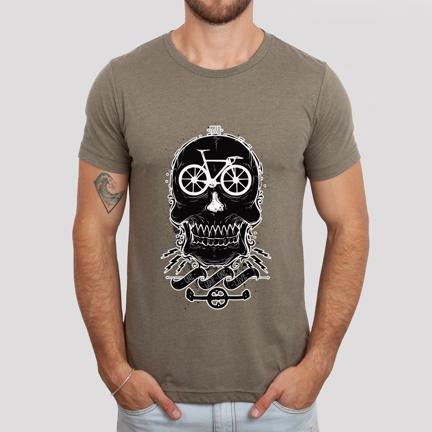 Bicycle Love T-shirt, Skull T-shirt, Shirt with Skull, Skull Head T-shirt, T-shirt with Bicycle, Horror Shirt, Humor T-Shirt