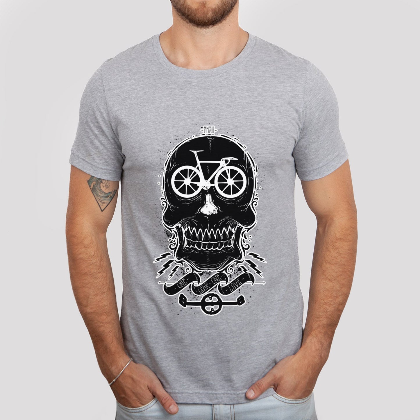 Bicycle Love T-shirt, Skull T-shirt, Shirt with Skull, Skull Head T-shirt, T-shirt with Bicycle, Horror Shirt, Humor T-Shirt