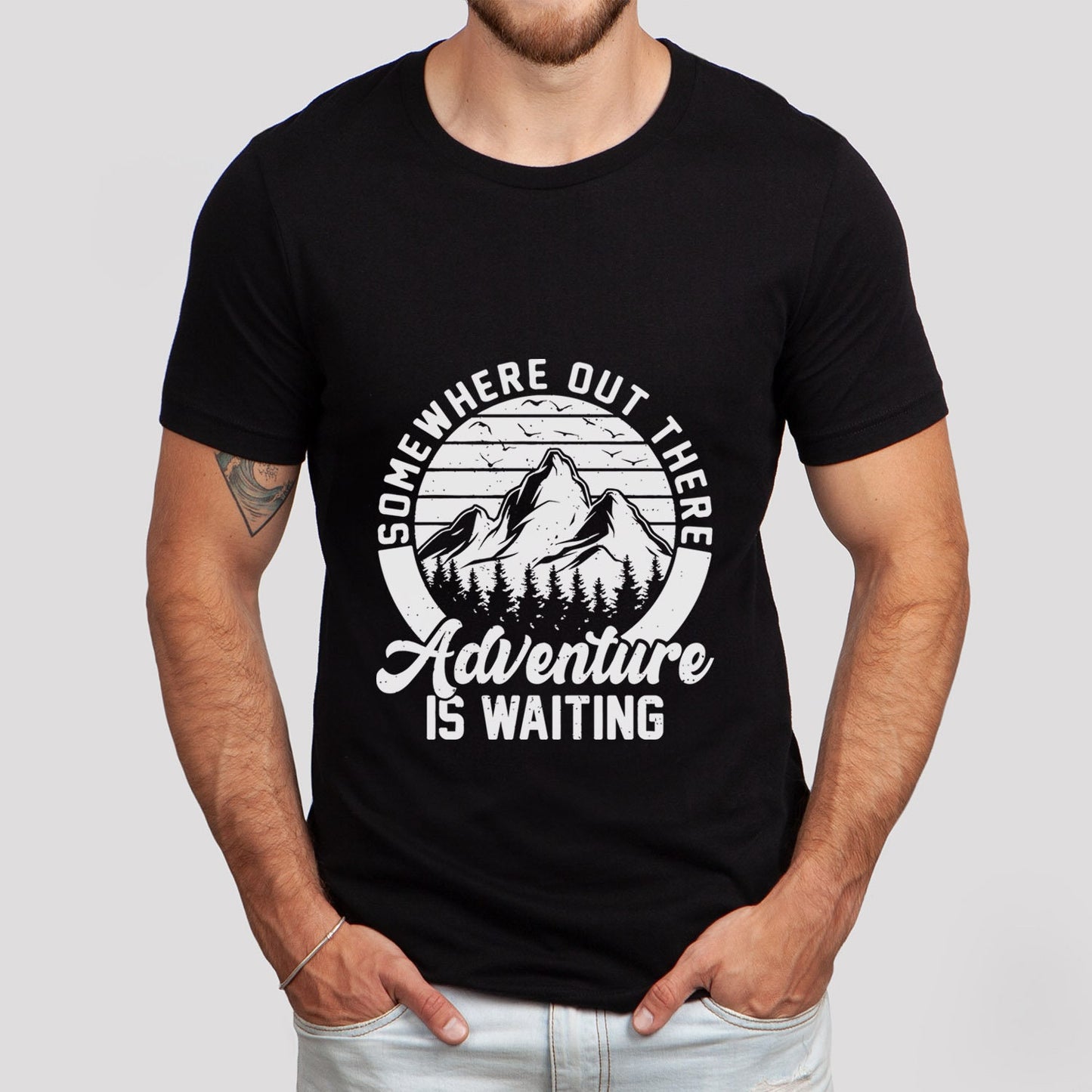 Adventure is Waiting T-shirt, Travelers Shirt, Nature Lovers Shirt, Outdoors Shirt, Camping T-shirts, Shirt with Mountains