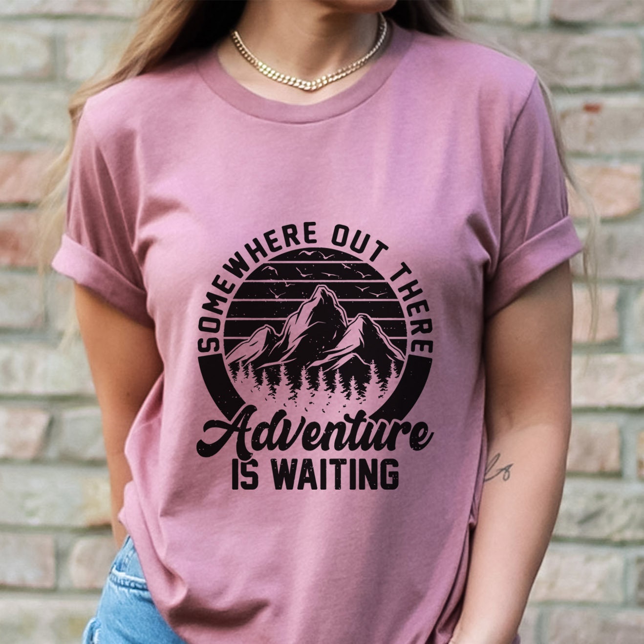 Adventure is Waiting T-shirt, Travelers Shirt, Nature Lovers Shirt, Outdoors Shirt, Camping T-shirts, Shirt with Mountains