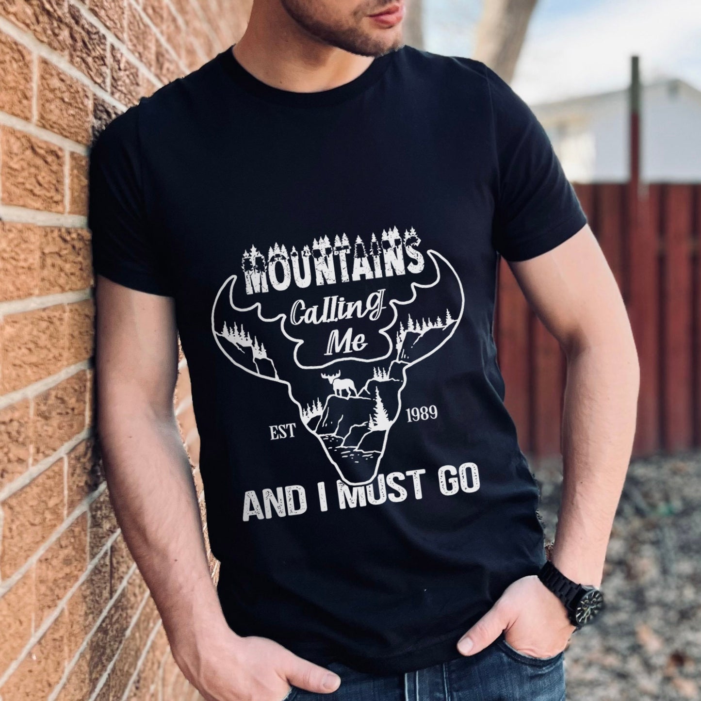 Mountains Calling Me T-shirt, Nature Lovers Shirt, Outdoors Shirt, Camping T-shirts Travelers Shirt, Deer Mountains Shirt