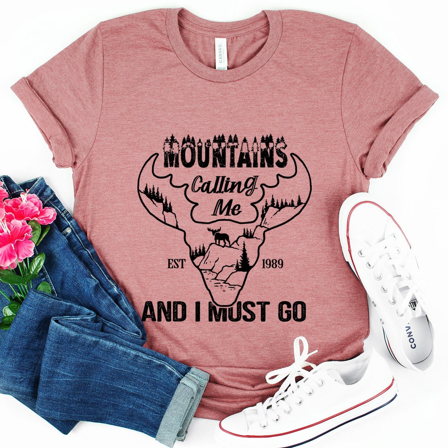 Mountains Calling Me T-shirt, Nature Lovers Shirt, Outdoors Shirt, Camping T-shirts Travelers Shirt, Deer Mountains Shirt