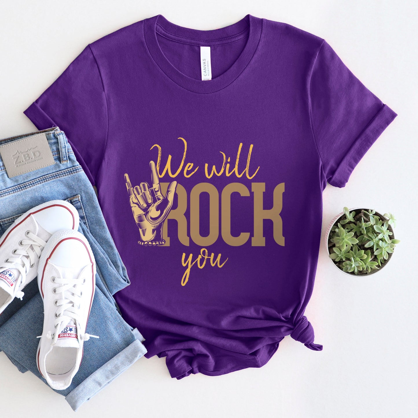 We Will Rock You Shirt, Rock and Roll Music T-Shirt, Rock and Roll Salute Shirt, Rock Band Shirt, Gift Shirt for Music Lovers