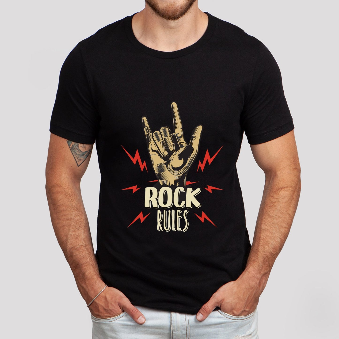 Rock Rules Shirt, Rock and Roll T-Shirt, Rock and Roll Salute Shirt, Music T-shirt, Rock Band Shirt, Gift Shirt for Music Lovers