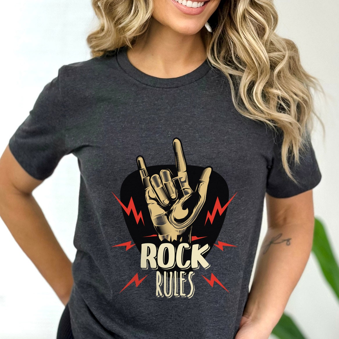 Rock Rules Shirt, Rock and Roll T-Shirt, Rock and Roll Salute Shirt, Music T-shirt, Rock Band Shirt, Gift Shirt for Music Lovers