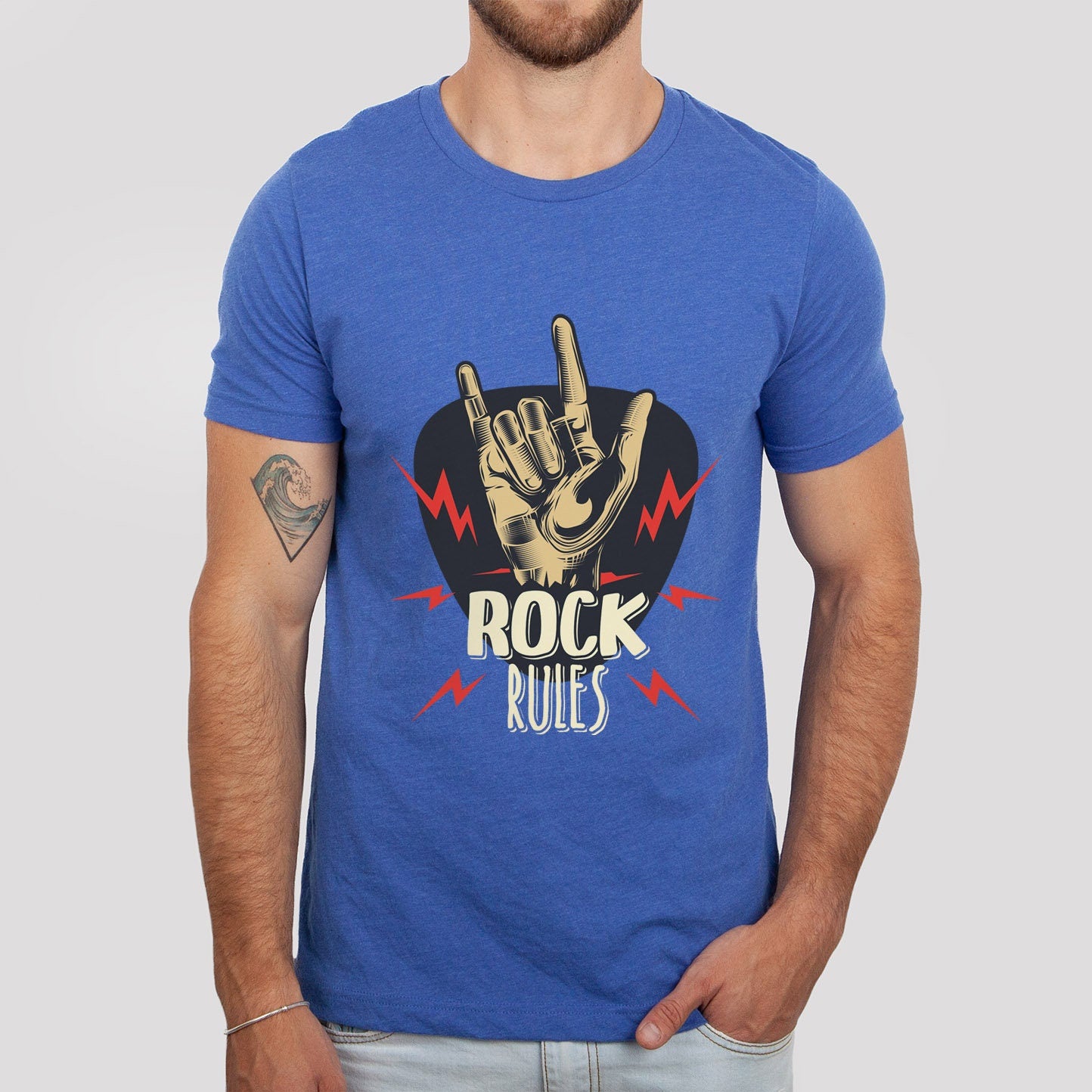 Rock Rules Shirt, Rock and Roll T-Shirt, Rock and Roll Salute Shirt, Music T-shirt, Rock Band Shirt, Gift Shirt for Music Lovers