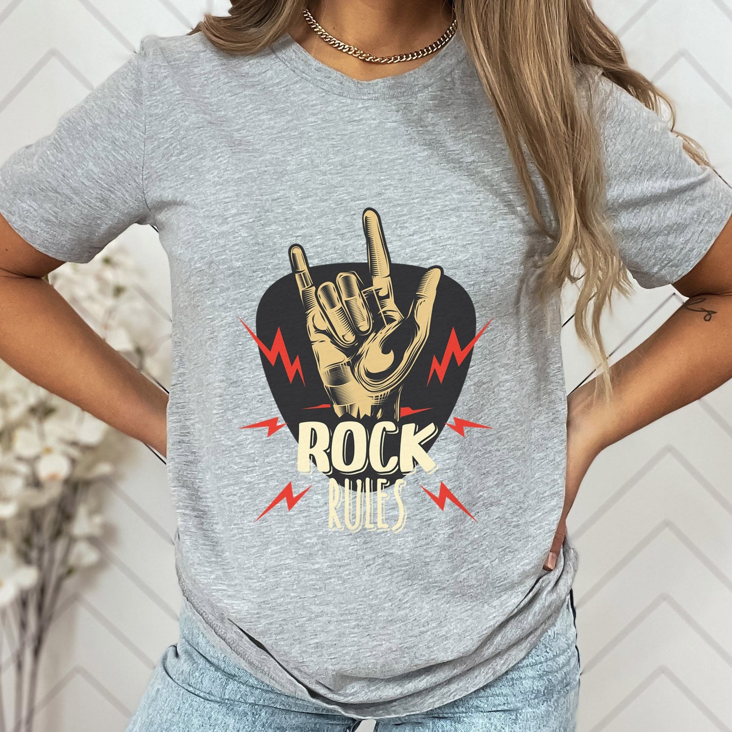 Rock Rules Shirt, Rock and Roll T-Shirt, Rock and Roll Salute Shirt, Music T-shirt, Rock Band Shirt, Gift Shirt for Music Lovers