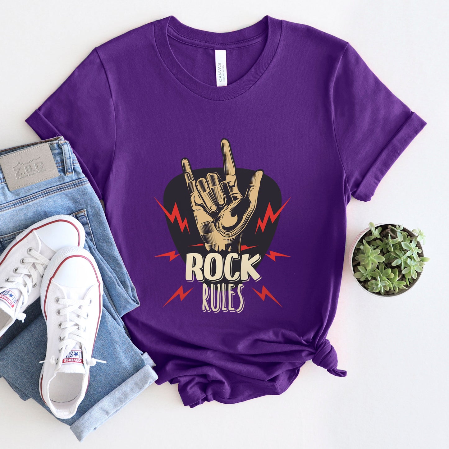 Rock Rules Shirt, Rock and Roll T-Shirt, Rock and Roll Salute Shirt, Music T-shirt, Rock Band Shirt, Gift Shirt for Music Lovers