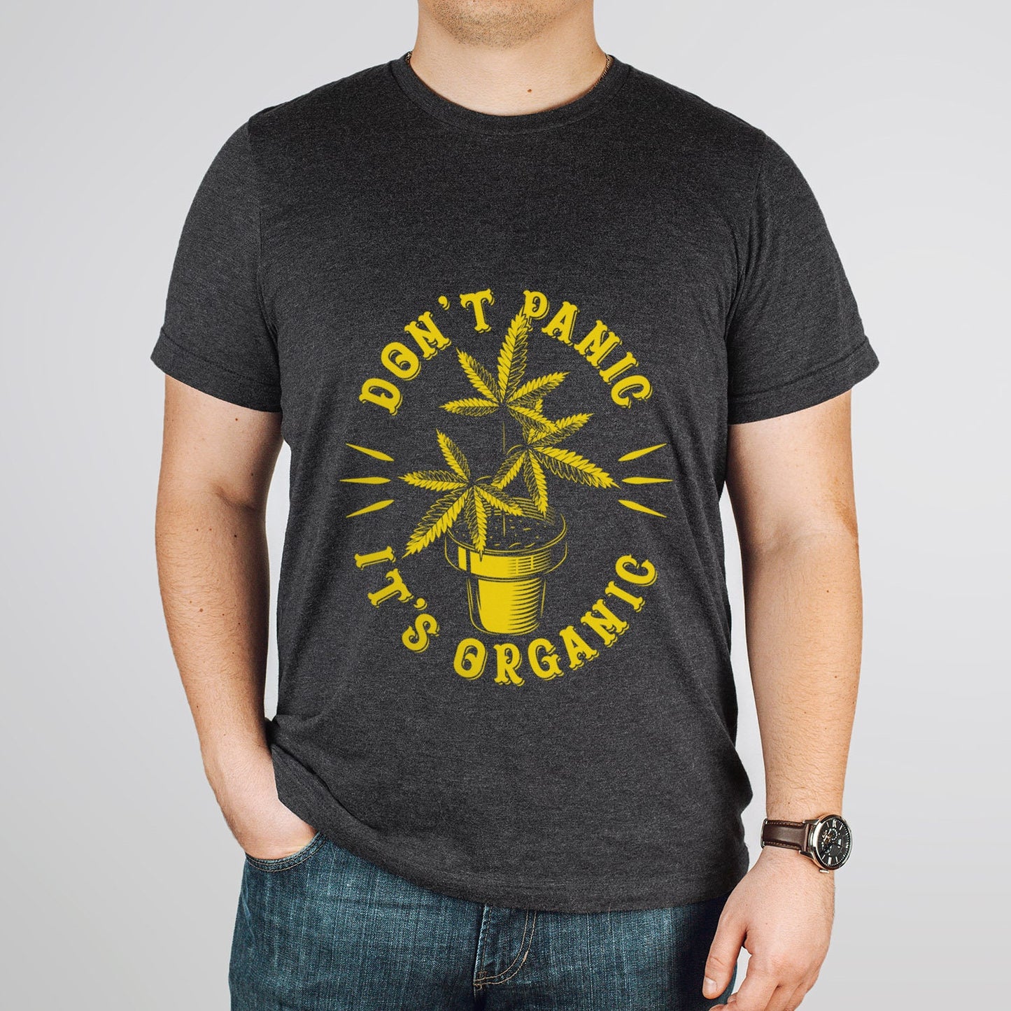 Don't Panic It's Organic T-shirt, Funny Weed Shirt, Retro Shirt, HippieT-shirt, Funny Jamaica Style, Funny Cannabis T-shirt