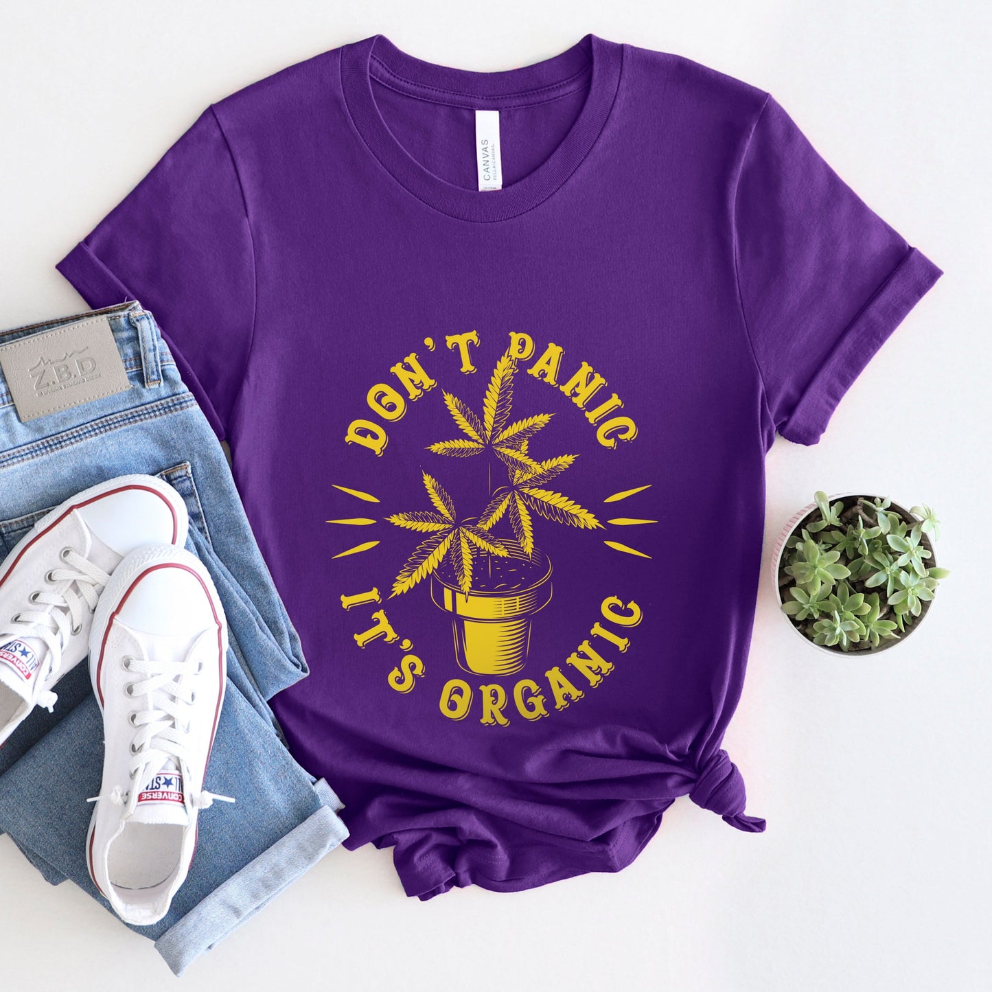 Don't Panic It's Organic T-shirt, Funny Weed Shirt, Retro Shirt, HippieT-shirt, Funny Jamaica Style, Funny Cannabis T-shirt