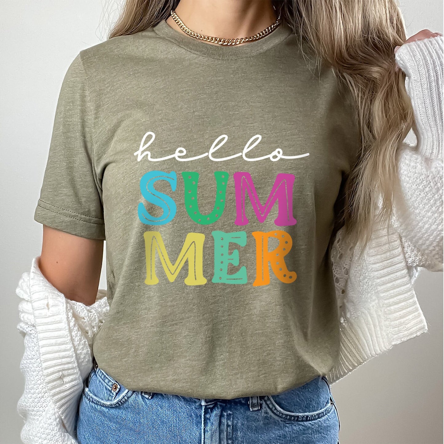 Hello Summer Shirt, Summer Vibes T-Shirt, Beach Shirt, Summer T-shirt, Cool Summer T-shirt, Vacation Shirt, Happy Summer Shirt