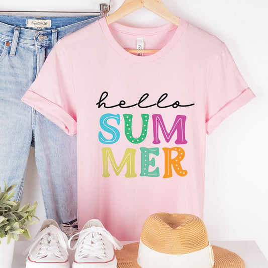 Hello Summer Shirt, Summer Vibes T-Shirt, Beach Shirt, Summer T-shirt, Cool Summer T-shirt, Vacation Shirt, Happy Summer Shirt