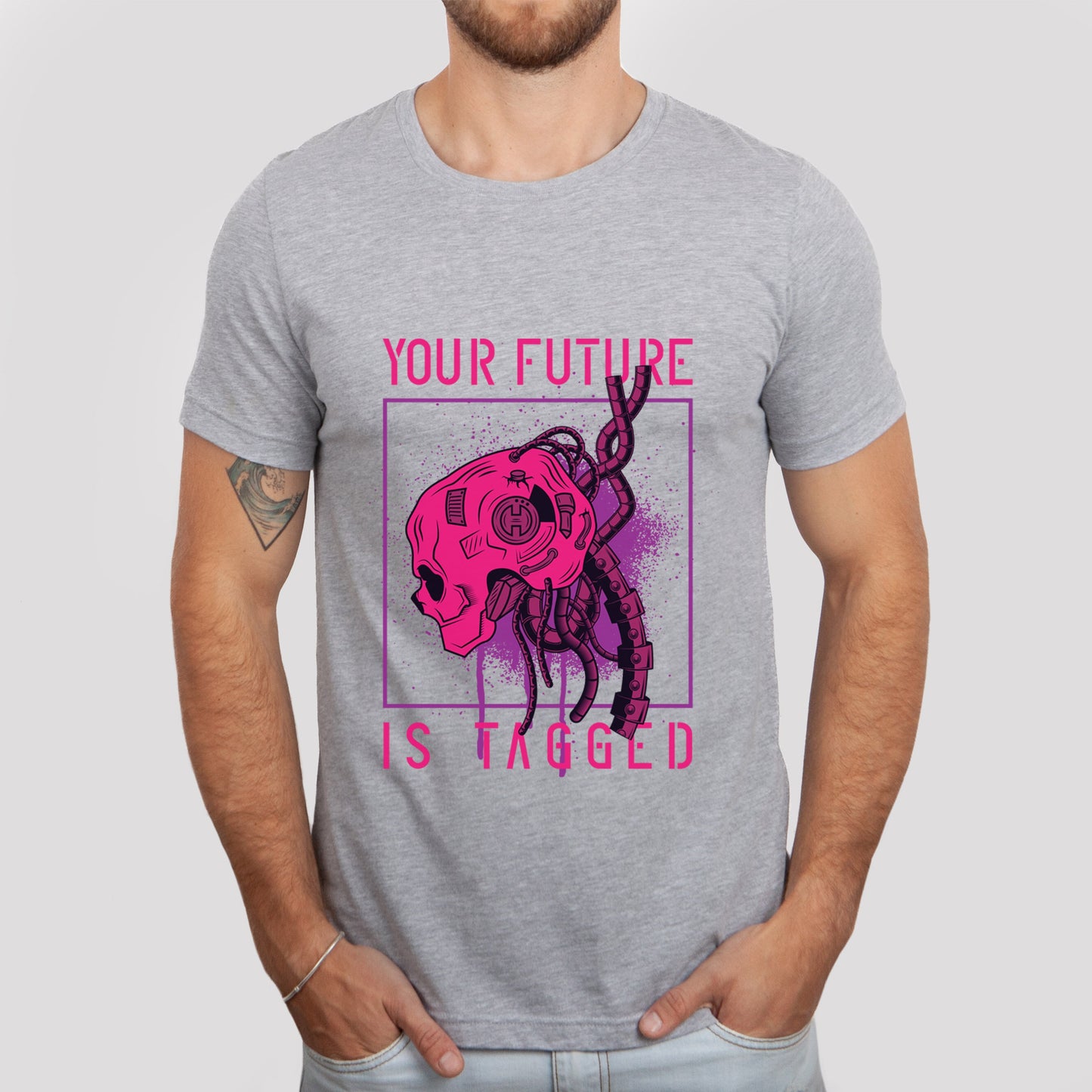 Punk T-shirt, Cyber Shirt, Futuristic Shirt, High Tech T-shirt, Space T-shirt, Neon Cyber T-shirt, Gamer Shirts, Futuristic Streetwear