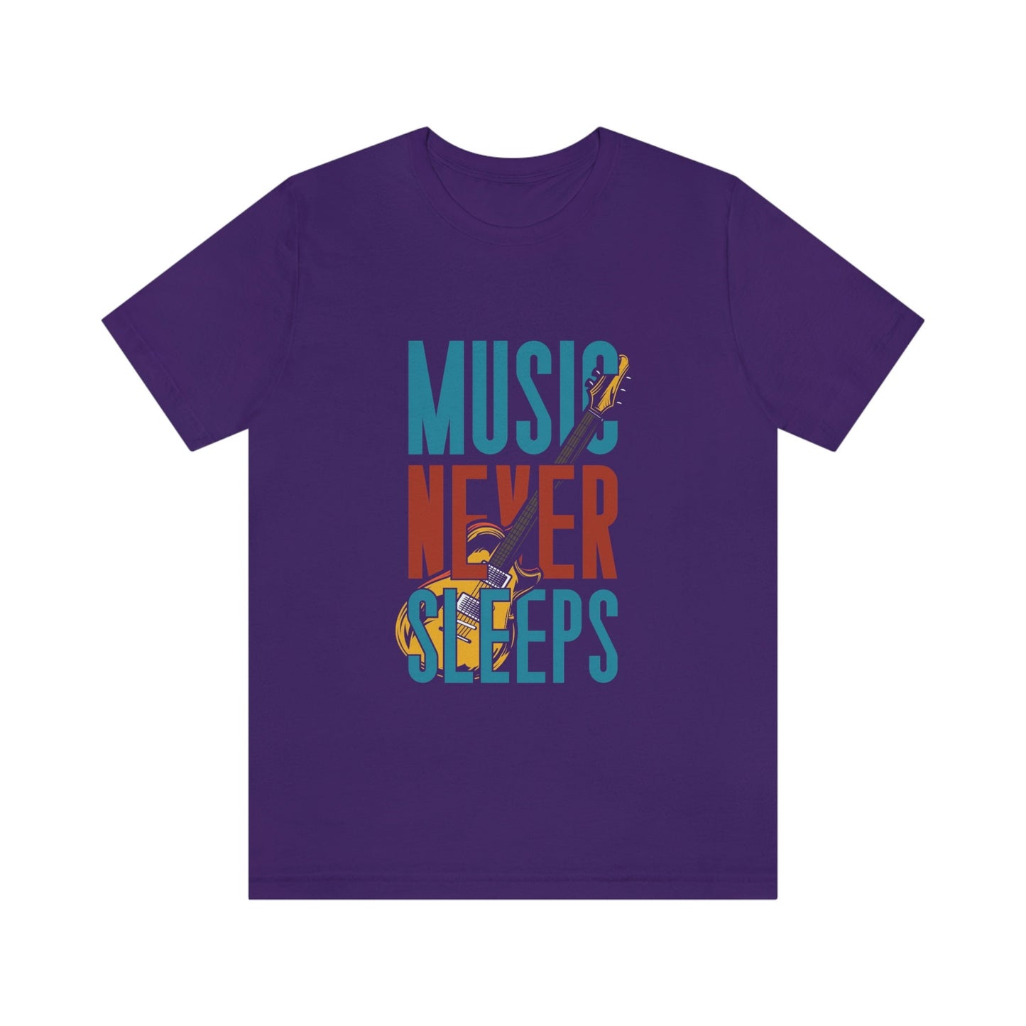 Music Never Sleeps Shirt, Rock and Roll Music T-Shirt, Guitar Shirt, Music Band Shirt, Rock Band Shirt, Gift Shirt for Music Lovers