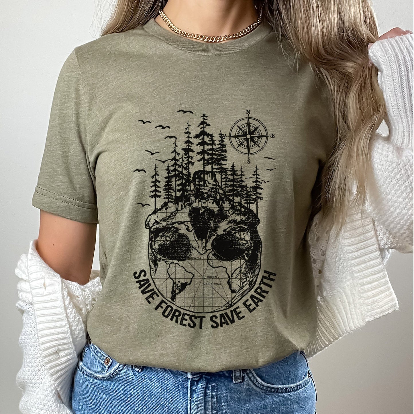 Save Forest Save Earth T-shirt, Skull T-shirt, Nature Lovers Shirt, Camping Shirt, Outdoors T-shirt, Animal Lovers Shirt, Travelers Shirt