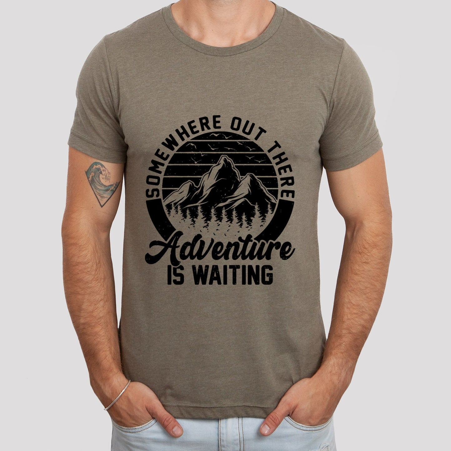 Adventure is Waiting T-shirt, Travelers Shirt, Nature Lovers Shirt, Outdoors Shirt, Camping T-shirts, Shirt with Mountains