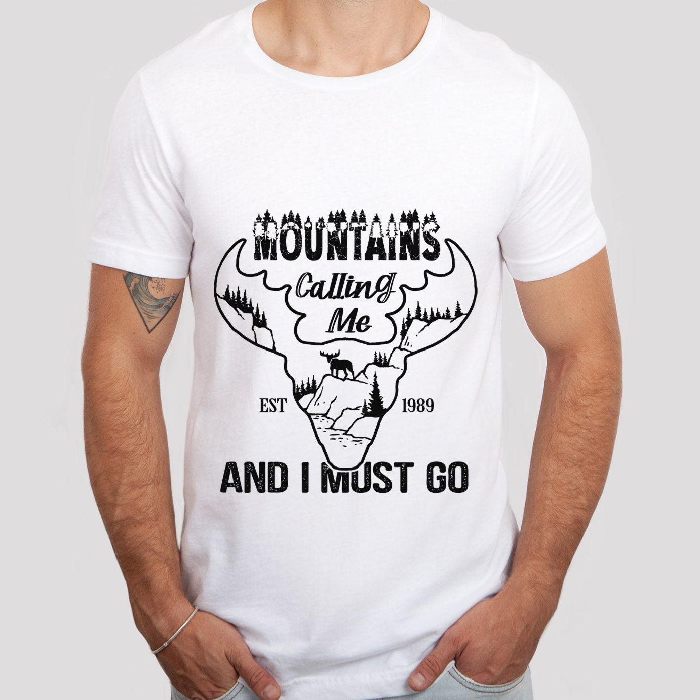 Mountains Calling Me T-shirt, Nature Lovers Shirt, Outdoors Shirt, Camping T-shirts Travelers Shirt, Deer Mountains Shirt