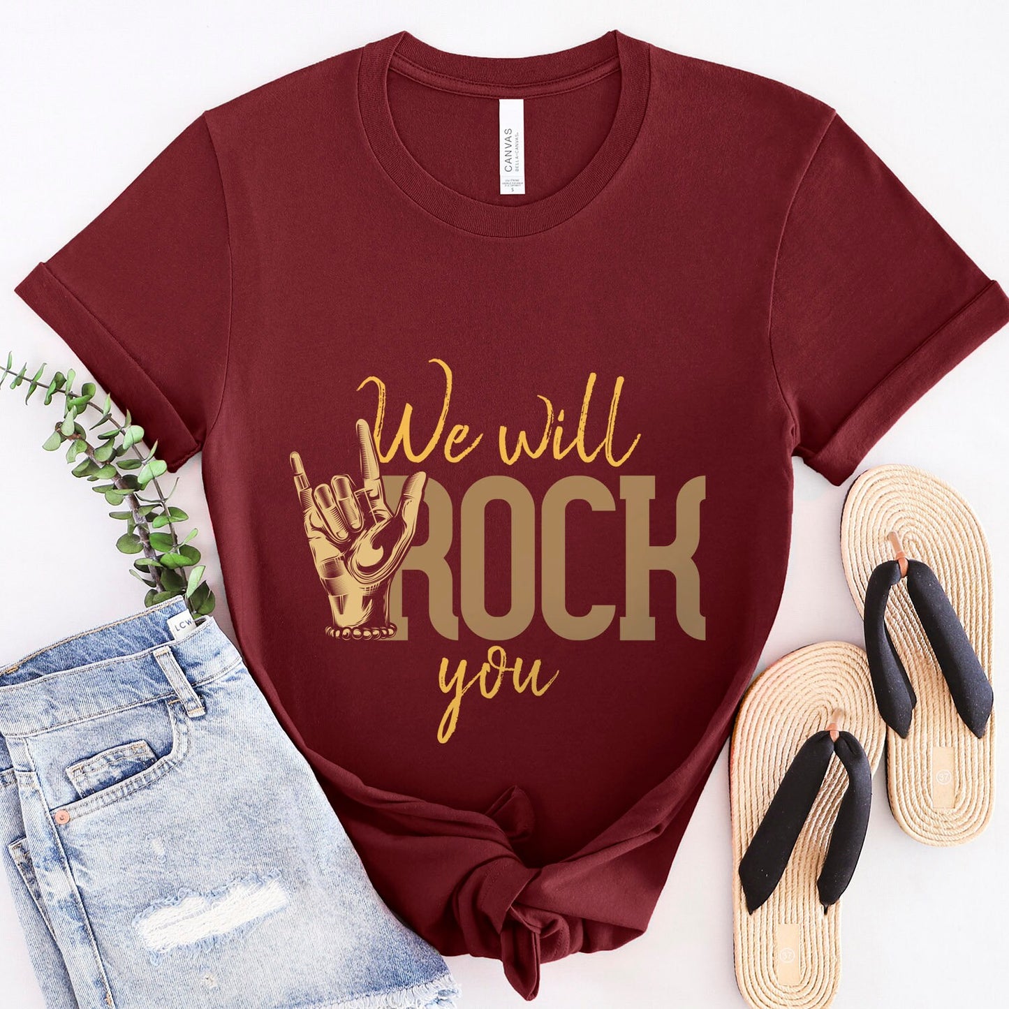 We Will Rock You Shirt, Rock and Roll Music T-Shirt, Rock and Roll Salute Shirt, Rock Band Shirt, Gift Shirt for Music Lovers