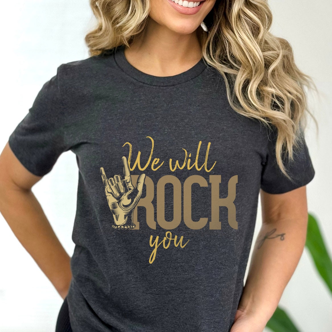 We Will Rock You Shirt, Rock and Roll Music T-Shirt, Rock and Roll Salute Shirt, Rock Band Shirt, Gift Shirt for Music Lovers