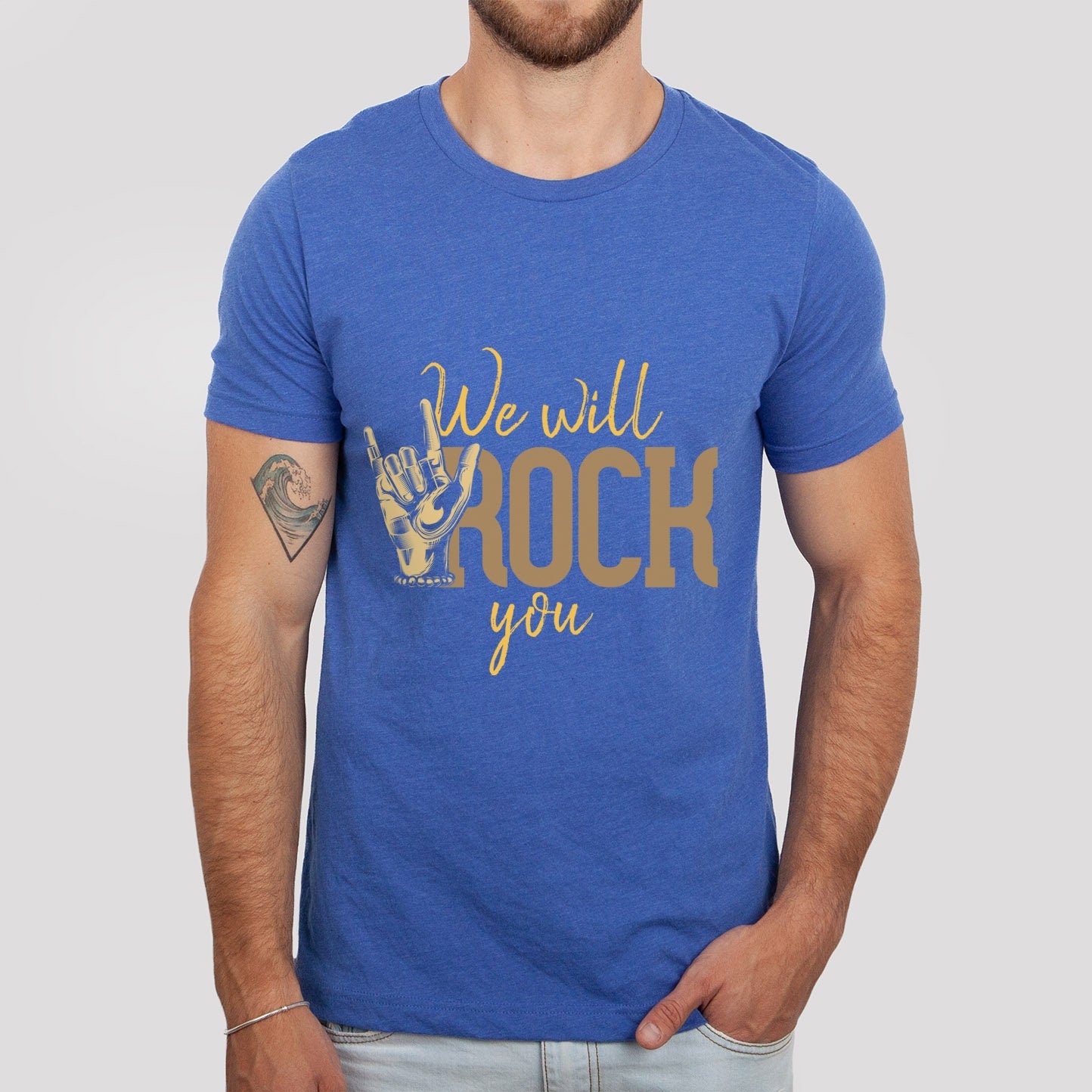 We Will Rock You Shirt, Rock and Roll Music T-Shirt, Rock and Roll Salute Shirt, Rock Band Shirt, Gift Shirt for Music Lovers