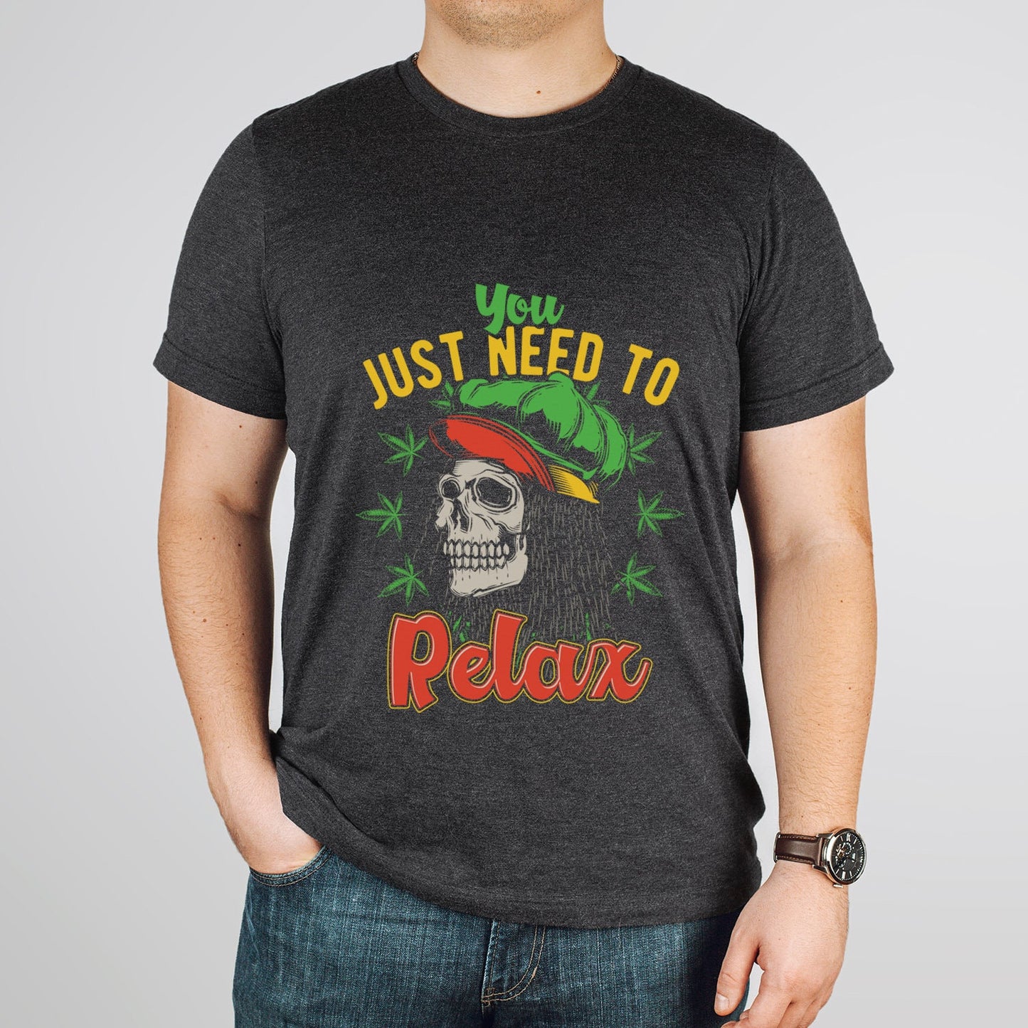 T-shirt Rasta Man, T-shirt rétro, T-shirt Hippie, T-shirt de musique Reggae Skull, style jamaïcain amusant, T-shirt de musique Dreadlocks, T-shirt Need to Relax