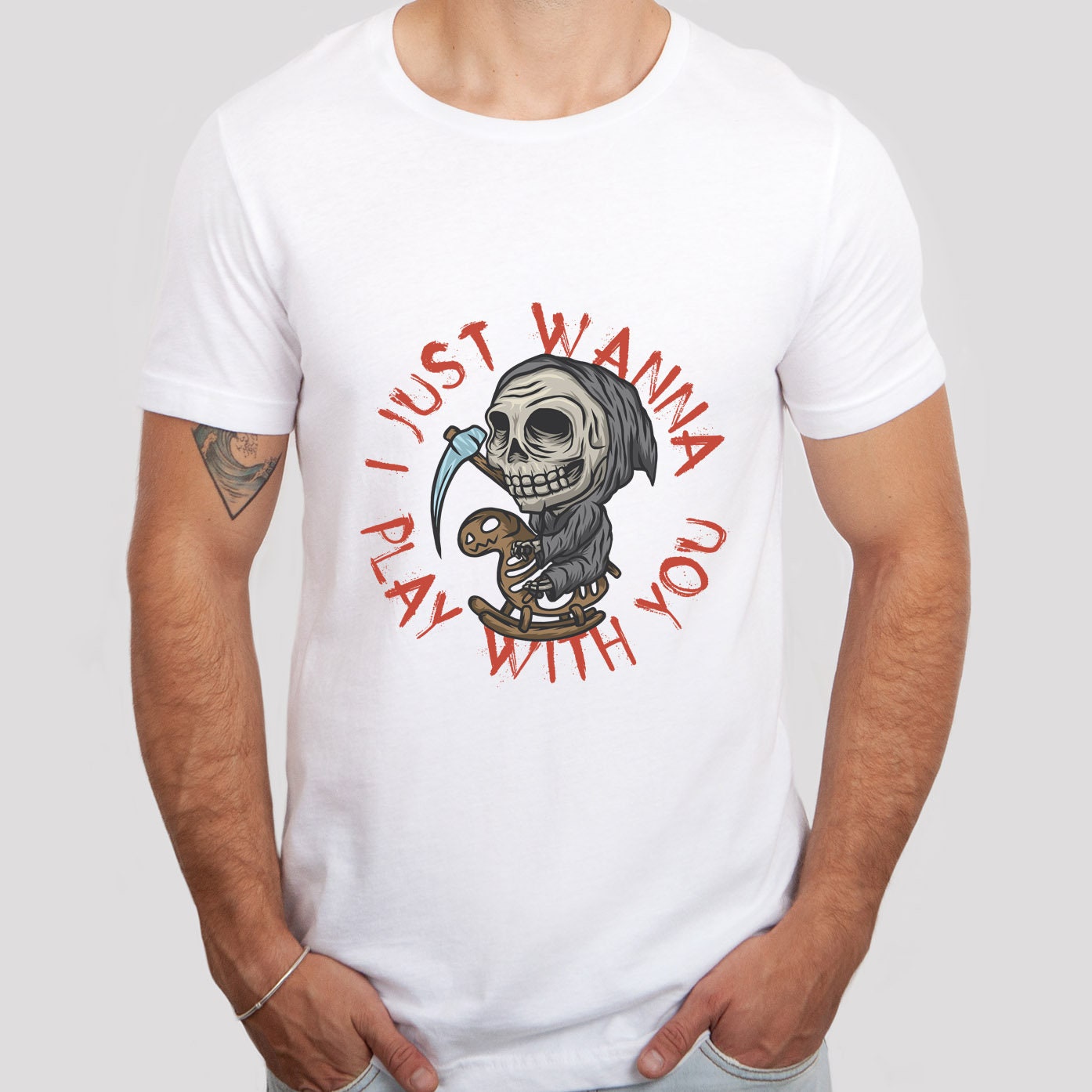 Funny Scary Skull T-shirt, Spooky Skeleton Shirt, Funny Halloween Shirt, I Just Wanna Play with You Shirt, Ghost Skull Shirt