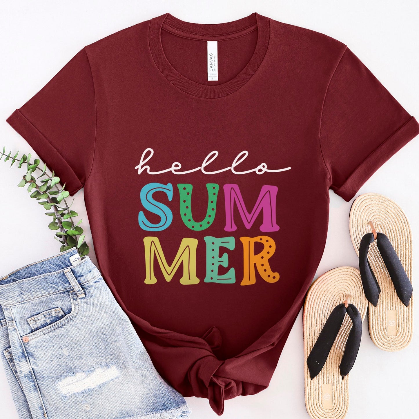 Hello Summer Shirt, Summer Vibes T-Shirt, Beach Shirt, Summer T-shirt, Cool Summer T-shirt, Vacation Shirt, Happy Summer Shirt