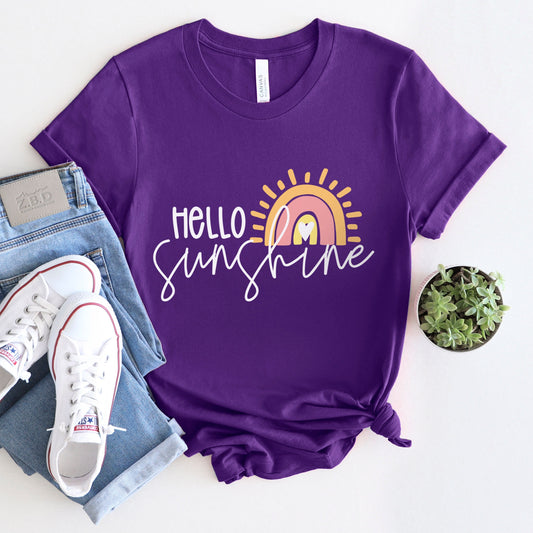 T-shirt soleil, chemise Hello Sunshine, chemise d'été, t-shirt de vacances, t-shirt soleil, mode vacances, chemise de vacances, chemise soleil et plage