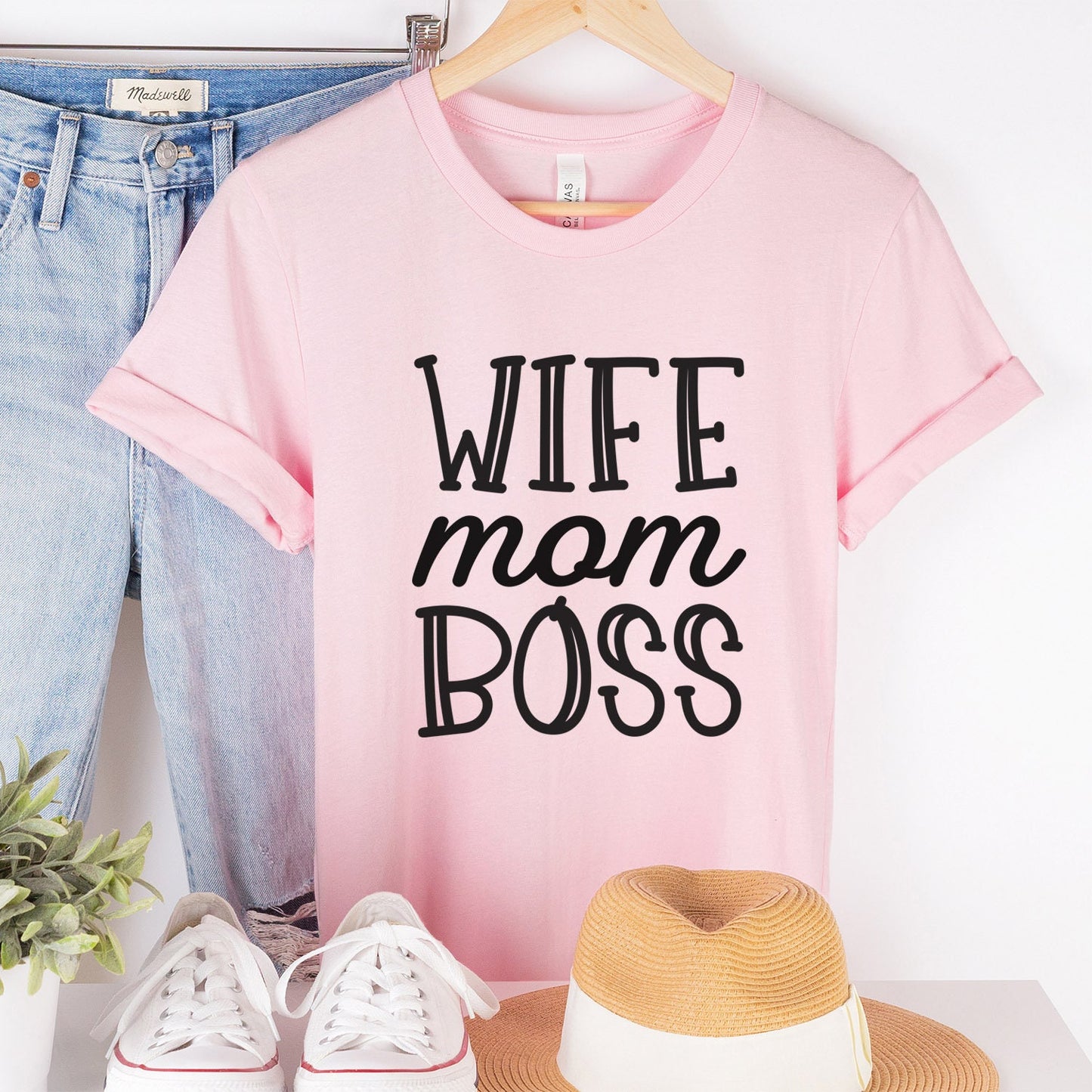 T-shirt for Mom, Wife Mom Boss T-shirt, Gift Shirt for Mom, Mother's Day Gift Shirt, Mom Life Shirt, Parenting Shirt