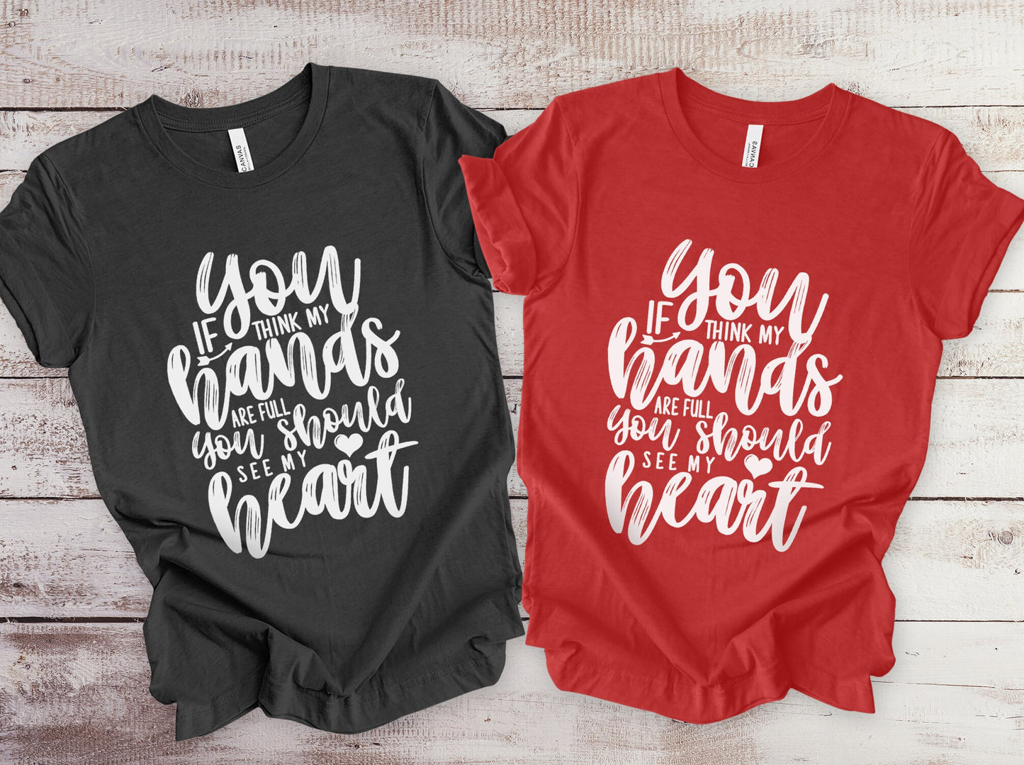 T-shirt pour maman, T-shirt pour la vie de maman, T-shirt cadeau pour maman, T-shirt cœur plein, T-shirt mains pleines, T-shirt cadeau pour la fête des mères, T-shirt pour les mères