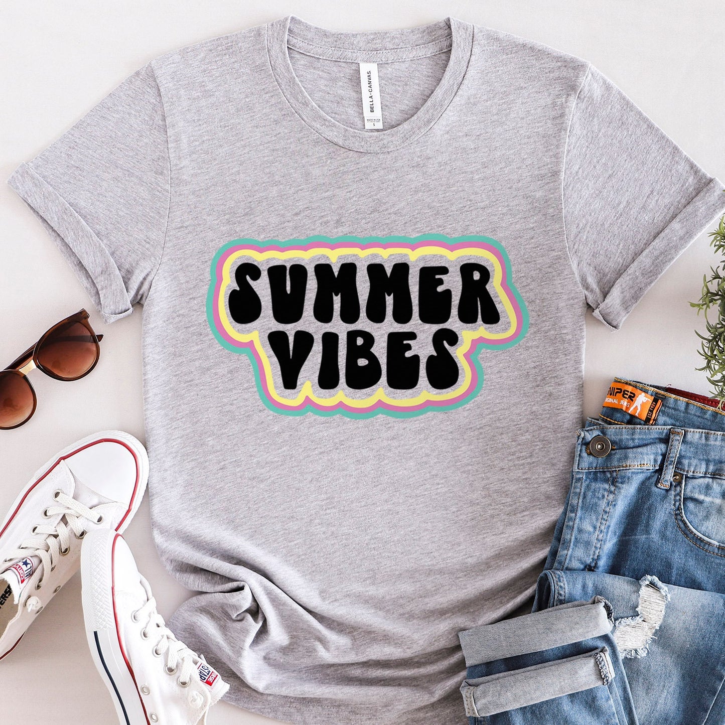 Summer Vibes T-Shirt, Beach Shirt, Cool Summer T-shirt, Vacation Shirt, Happy Summer Shirt, Summer Gift T-shirt