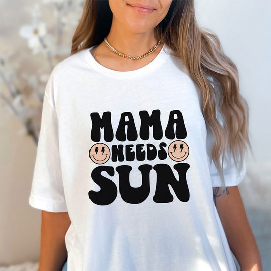 Funny Mama Shirt, Mama Needs Sun Shirt, Funny Summer Shirt, Beach T-Shirt, Women Beach Shirt, Vacation Shirt for Mom, Shirt for Women