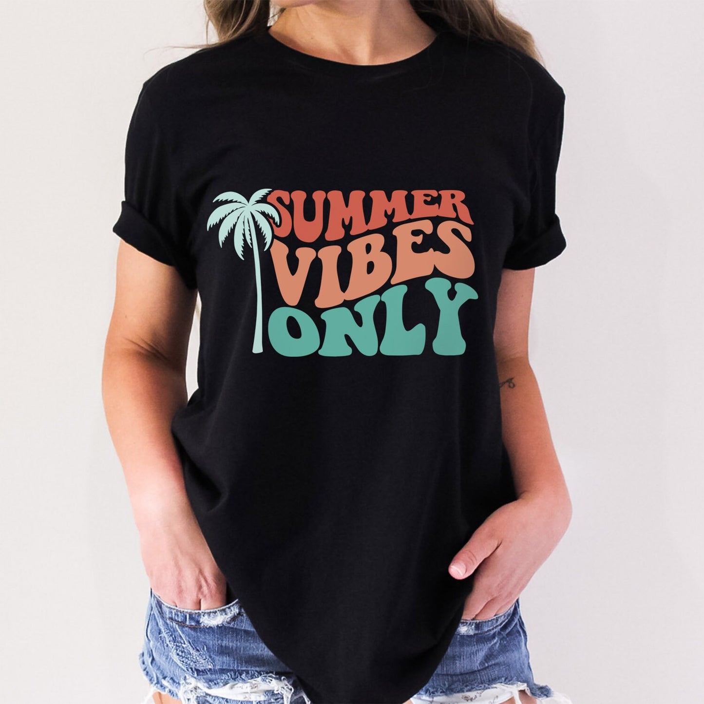 Summer Vibes Only Shirt, Retro Shirts, Summer T-shirt, Summer Shirts, Beach Shirts for Women, Vacation Shirt