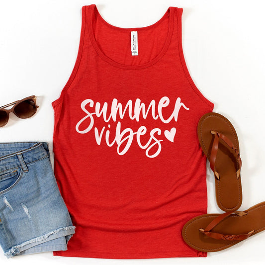 Débardeur Summer Vibes, T-shirt d'été pour femme, chemises d'été, débardeurs de plage pour femme, chemise de vacances, chemises de plage