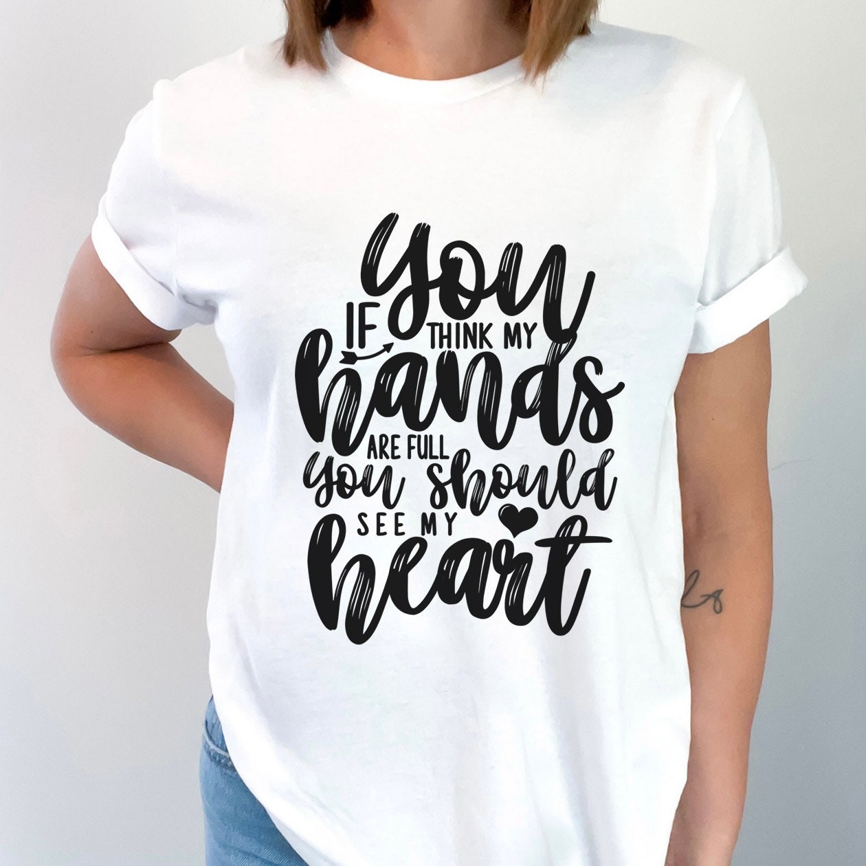 T-shirt pour maman, T-shirt pour la vie de maman, T-shirt cadeau pour maman, T-shirt cœur plein, T-shirt mains pleines, T-shirt cadeau pour la fête des mères, T-shirt pour les mères