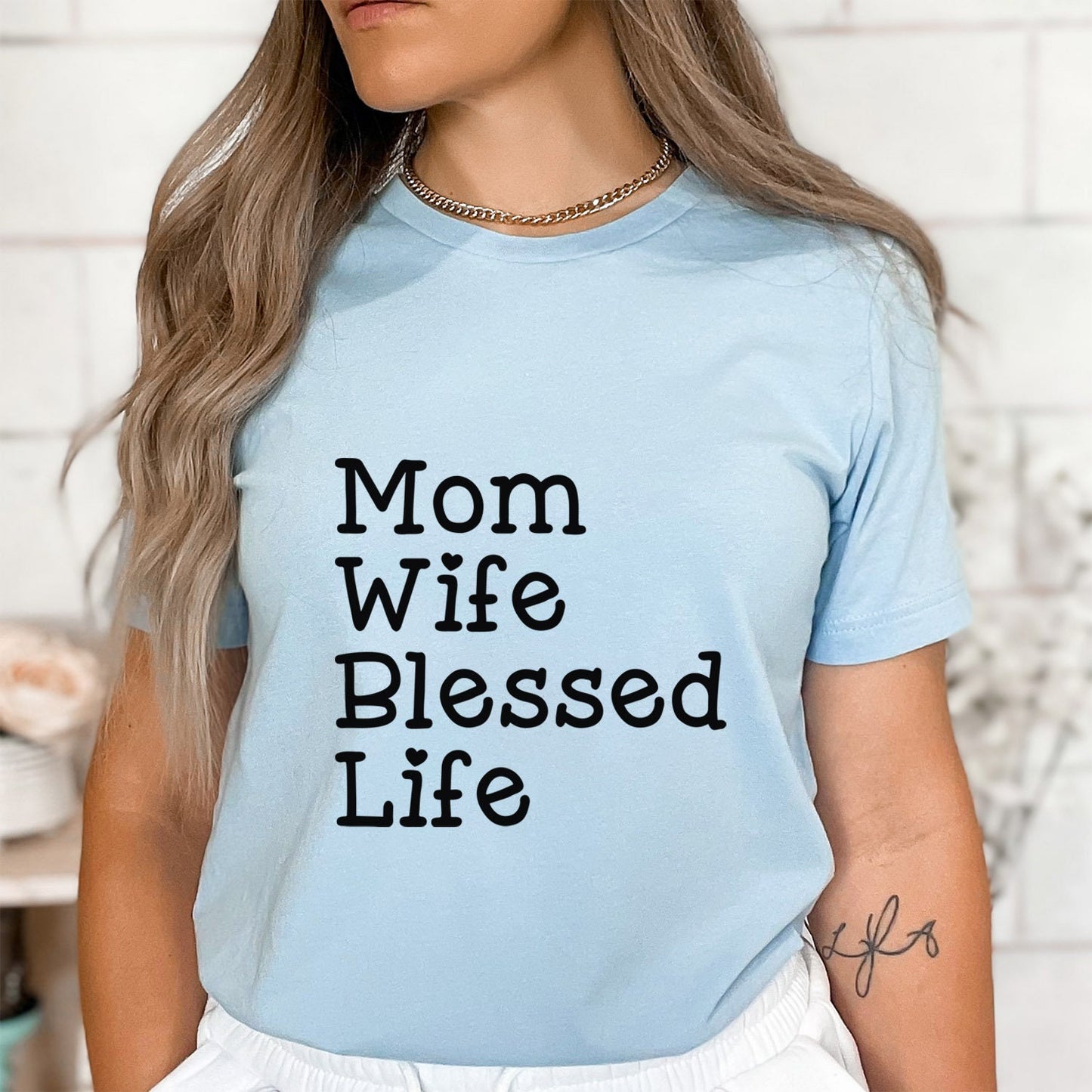 T-shirt « Maman, épouse, vie bénie », T-shirt « Vie de maman », cadeau pour maman, cadeau pour la fête des mères, chemise pour les mères, chemise « Maman bénie »