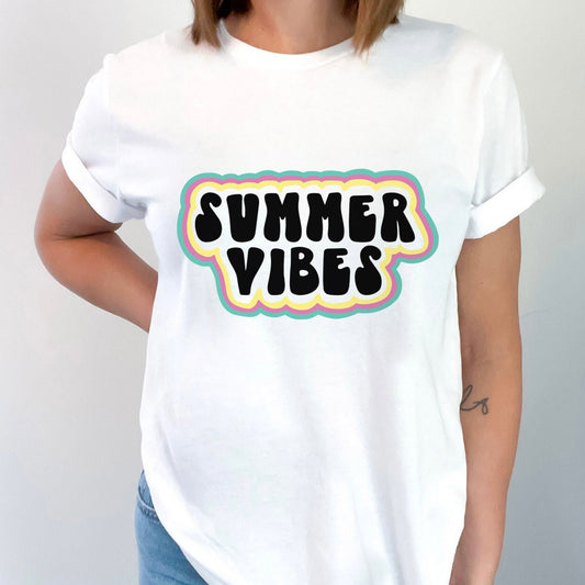 T-shirt Summer Vibes, T-shirt de plage, T-shirt d'été cool, T-shirt de vacances, T-shirt d'été joyeux, T-shirt cadeau d'été